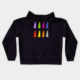 Colorful Cats Standing Up Kids Hoodie